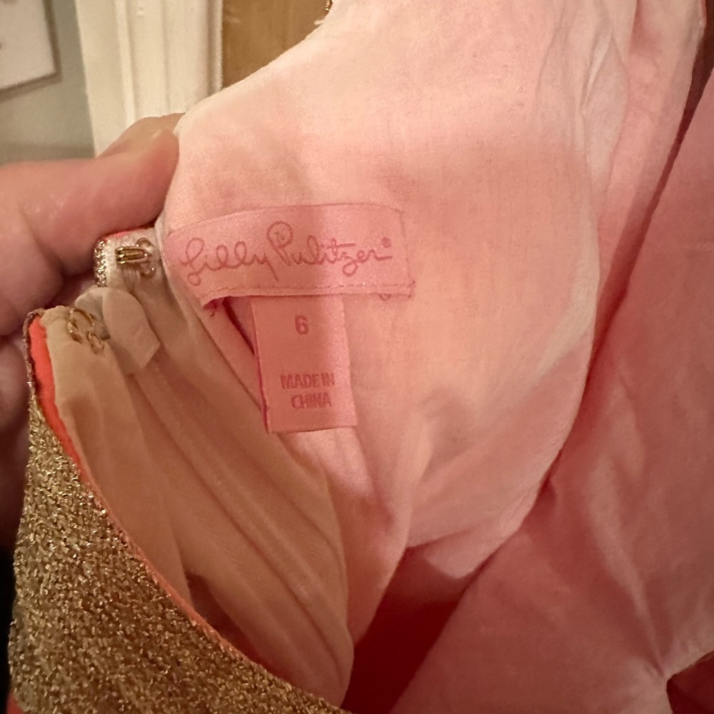 Size 6 Lilly Pulitzer Coral Janice Shift Dress - Picture 4 of 4
